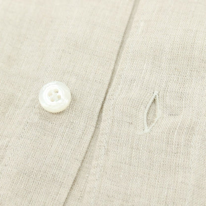 【新品】フィナモレ Finamore SERGIO リネン カッタウェイシャツ グレージュ【 S 】【 状態ランクN 】【 メンズ 】