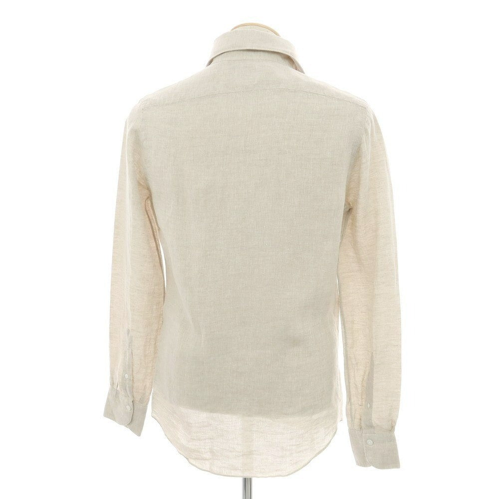 【新品】フィナモレ Finamore SERGIO リネン カッタウェイシャツ グレージュ【 S 】【 状態ランクN 】【 メンズ 】