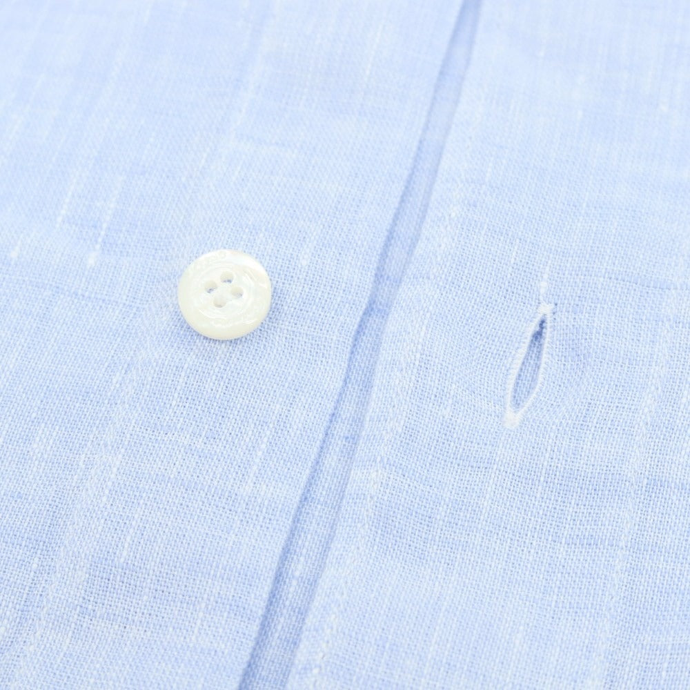 【新品】フィナモレ Finamore SERGIO リネン カッタウェイシャツ サックス【 XS 】【 状態ランクN 】【 メンズ 】