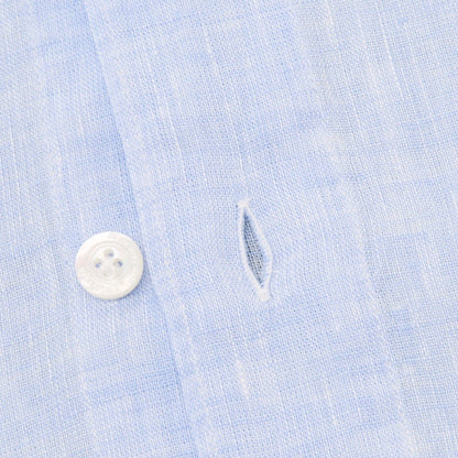 【新品】フィナモレ Finamore SERGIO リネン カッタウェイ カジュアルシャツ ライトブルー【 S 】【 状態ランクN 】【 メンズ 】