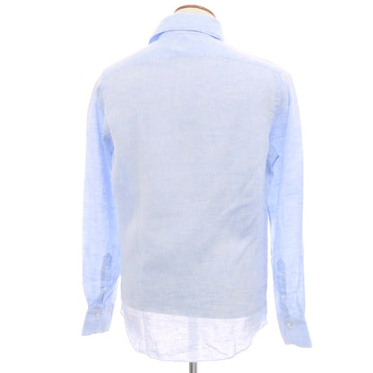 【新品】フィナモレ Finamore SERGIO リネン カッタウェイ カジュアルシャツ ライトブルー【 M 】【 状態ランクN 】【 メンズ 】