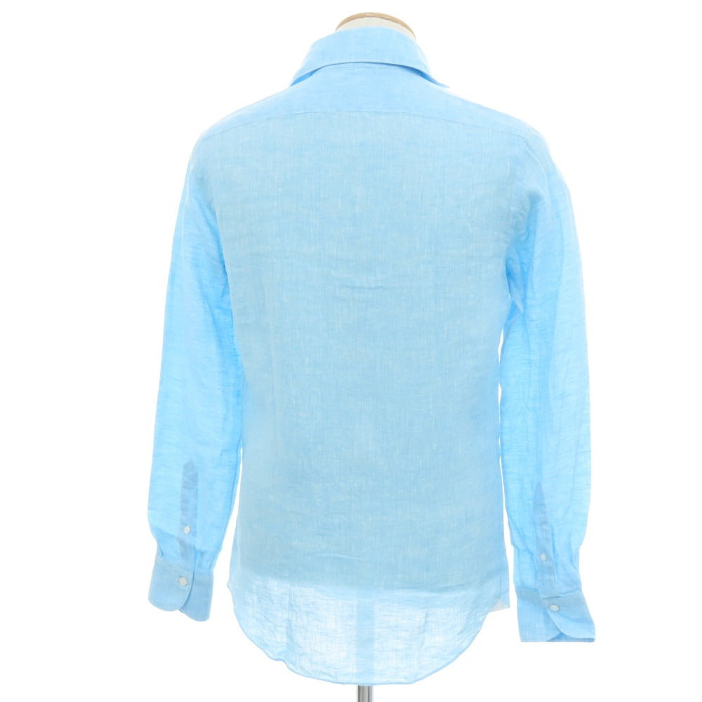 【新品】フィナモレ Finamore SERGIO リネン カッタウェイ カジュアルシャツ ライトブルー【 XS 】【 状態ランクN 】【 メンズ 】