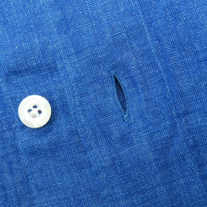 【新品】フィナモレ Finamore SERGIO リネン カッタウェイ カジュアルシャツ ブルー【 S 】【 状態ランクN 】【 メンズ 】