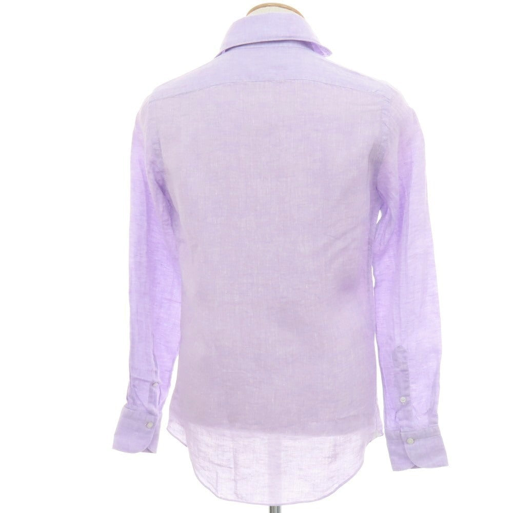 【新品】フィナモレ Finamore SERGIO リネン カッタウェイ カジュアルシャツ ラベンダー【 XS 】【 状態ランクN 】【 メンズ 】
