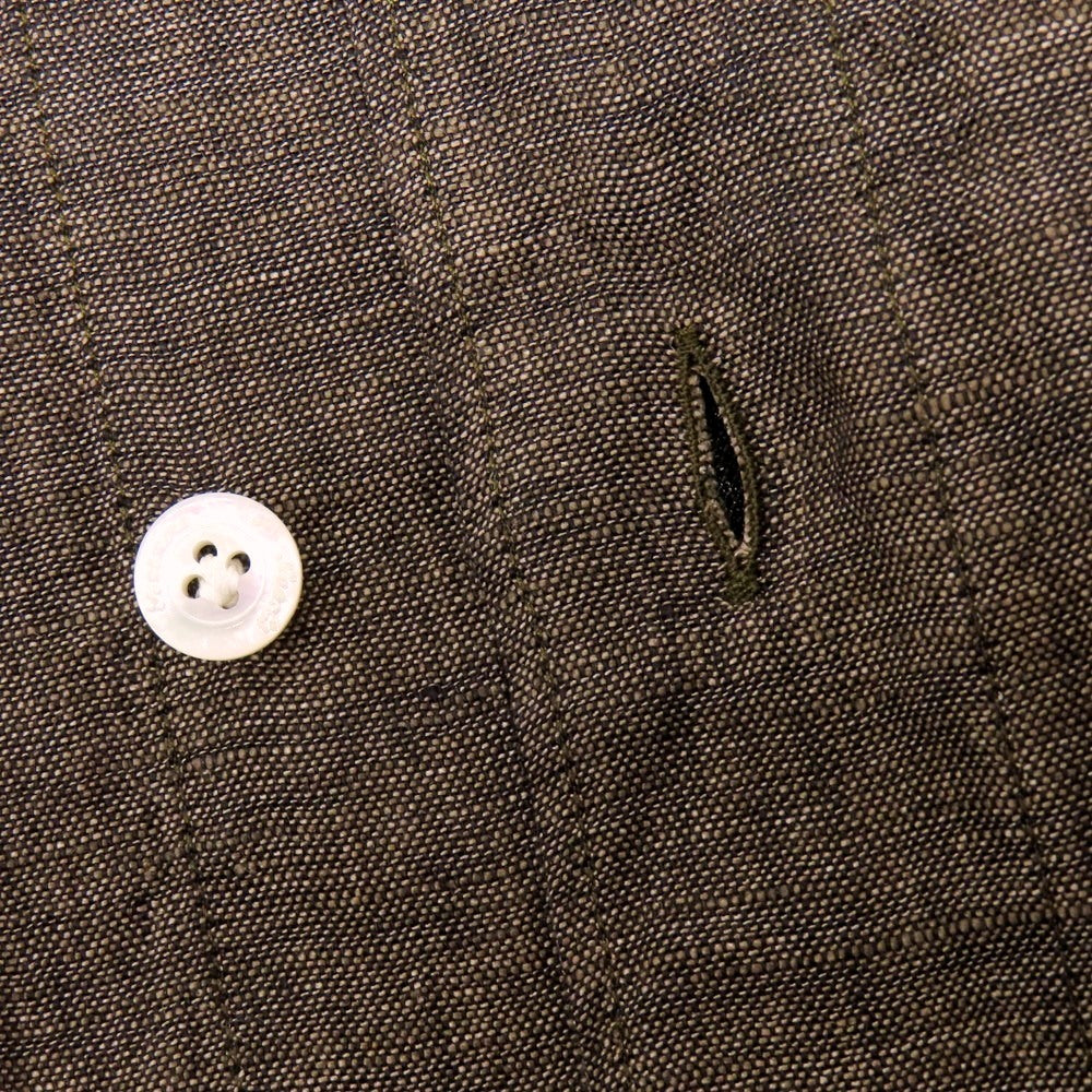 【新品】フィナモレ Finamore SERGIO リネン カッタウェイ カジュアルシャツ ブラウン【 S 】【 状態ランクN 】【 メンズ 】