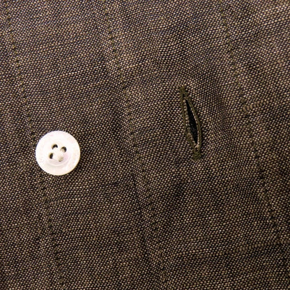 【新品】フィナモレ Finamore SERGIO リネン カッタウェイ カジュアルシャツ ブラウン【 S 】【 状態ランクN 】【 メンズ 】