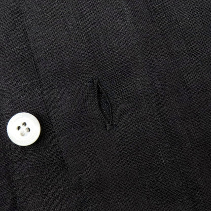 【新品】フィナモレ Finamore SERGIO リネン カッタウェイ カジュアルシャツ ブラック【 XS 】【 状態ランクN 】【 メンズ 】