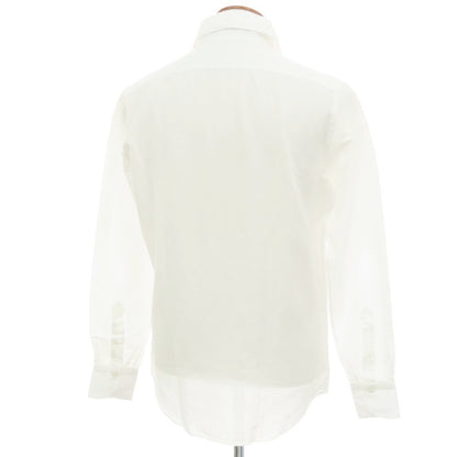 【新品】フィナモレ Finamore SERGIO CARLO RIVA コットンリネン カッタウェイ カジュアルシャツ ホワイト【 M 】【 状態ランクN 】【 メンズ 】