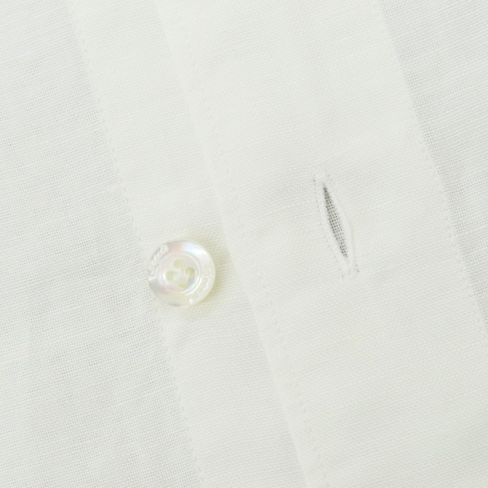 【新品】フィナモレ Finamore SERGIO CARLO RIVA コットンリネン カッタウェイ カジュアルシャツ ホワイト【 M 】【 状態ランクN 】【 メンズ 】