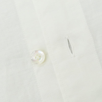 【新品】フィナモレ Finamore SERGIO CARLO RIVA コットンリネン カッタウェイ カジュアルシャツ ホワイト【 M 】【 状態ランクN 】【 メンズ 】