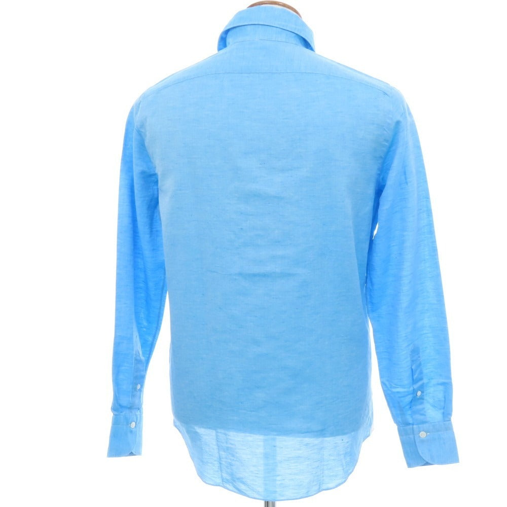 【新品】フィナモレ Finamore SERGIO CARLO RIVA コットンリネン カッタウェイシャツ ライトブルー【 M 】【 状態ランクN 】【 メンズ 】
