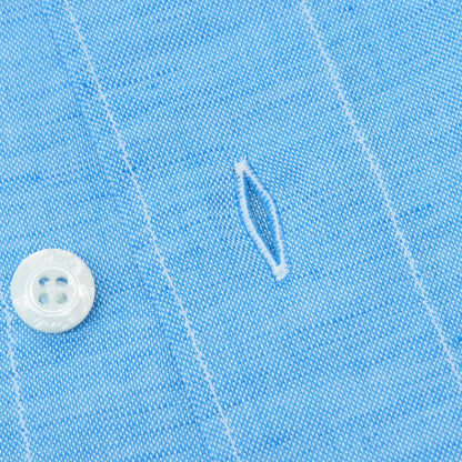 【新品】フィナモレ Finamore SERGIO CARLO RIVA コットンリネン カッタウェイシャツ ライトブルー【 M 】【 状態ランクN 】【 メンズ 】