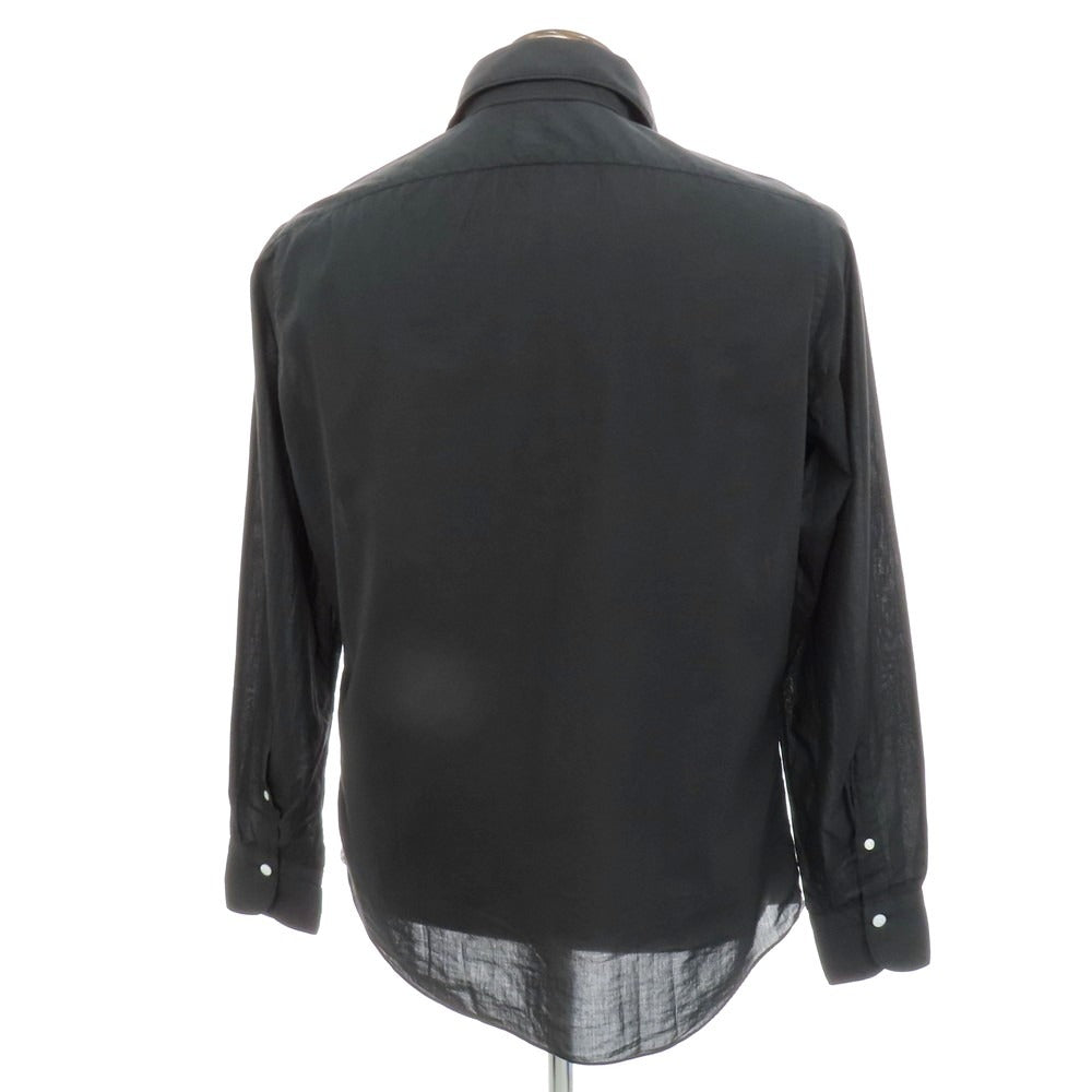 【新品】フィナモレ Finamore SERGIO Super Light Cotton カッタウェイシャツ ブラック【 L 】【 状態ランクN 】【 メンズ 】