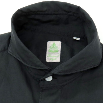 【新品】フィナモレ Finamore SERGIO Super Light Cotton カッタウェイシャツ ブラック【 L 】【 状態ランクN 】【 メンズ 】