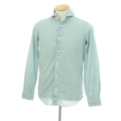 【新品】フィナモレ Finamore SERGIO Super Light Cotton カッタウェイシャツ ライトグリーン【 XS 】【 状態ランクN 】【 メンズ 】