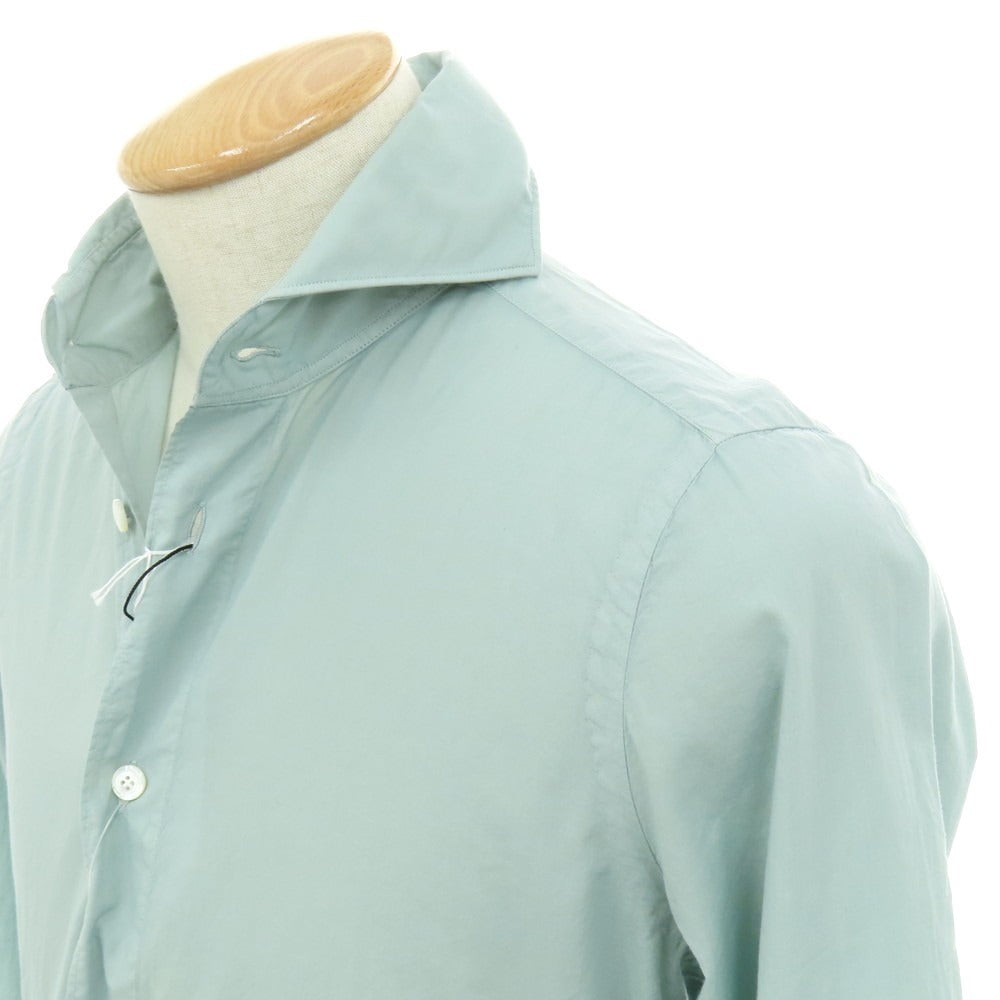 【新品】フィナモレ Finamore SERGIO Super Light Cotton カッタウェイシャツ ライトグリーン【 S 】【 状態ランクN 】【 メンズ 】
