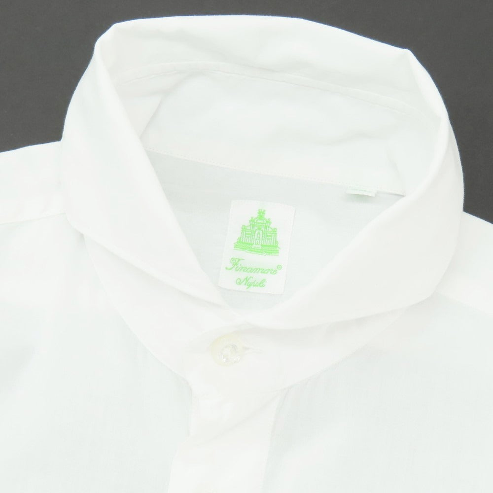【新品】フィナモレ Finamore SERGIO Super Light Cotton カッタウェイシャツ ホワイト【 S 】【 状態ランクN 】【 メンズ 】