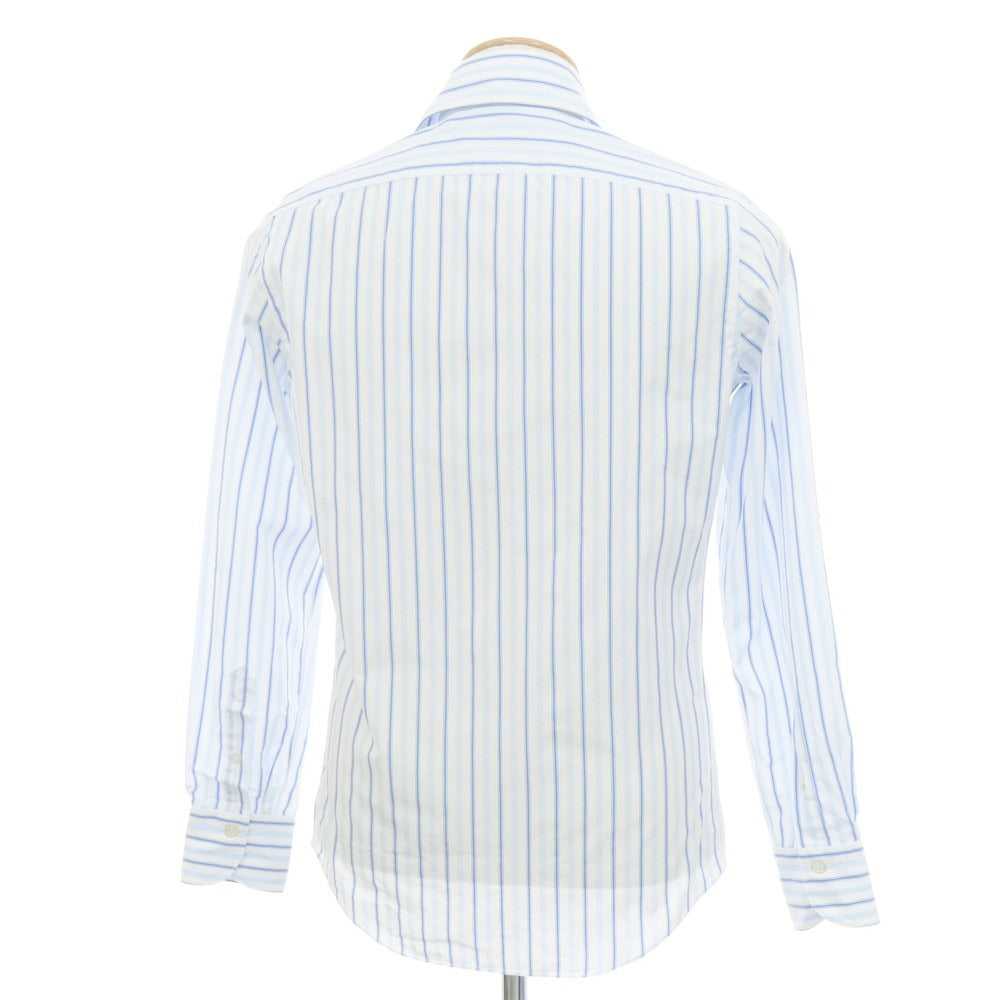 【新品】フィナモレ Finamore SERGIO ストライプ カッタウェイシャツ ブルーxホワイト【 XS 】【 状態ランクN 】【 メンズ 】