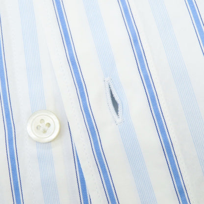 【新品】フィナモレ Finamore SERGIO ストライプ カッタウェイシャツ ブルーxホワイト【 XS 】【 状態ランクN 】【 メンズ 】