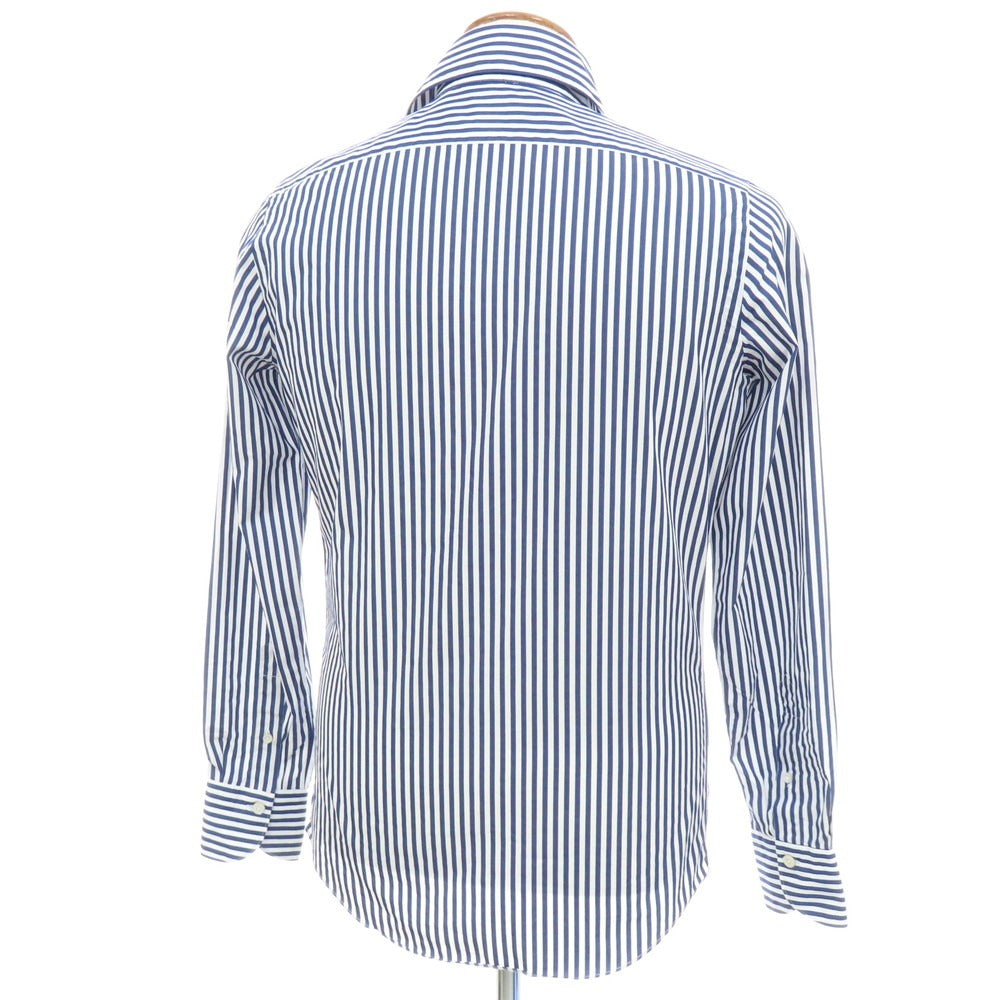 【新品】フィナモレ Finamore SERGIO ロンドンストライプ カッタウェイシャツ ネイビーxホワイト【 S 】【 状態ランクN 】【 メンズ 】