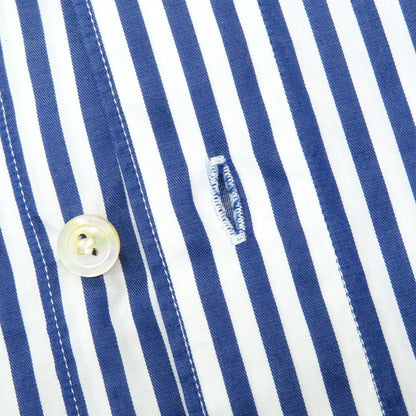 【新品】フィナモレ Finamore SERGIO ロンドンストライプ カッタウェイシャツ ネイビーxホワイト【 S 】【 状態ランクN 】【 メンズ 】