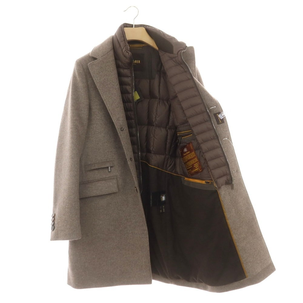 【中古】ムーレー MOORER HARRIS-LE ウールカシミヤ 2WAY チェスターフィールドコート グレージュ系【 46 】【 状態ランクA 】【 メンズ 】