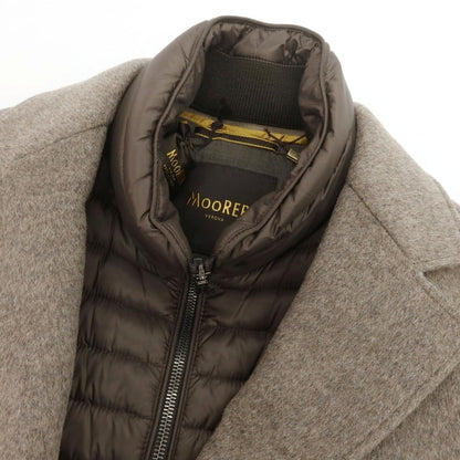 【中古】ムーレー MOORER HARRIS-LE ウールカシミヤ 2WAY チェスターフィールドコート グレージュ系【 46 】【 状態ランクA 】【 メンズ 】