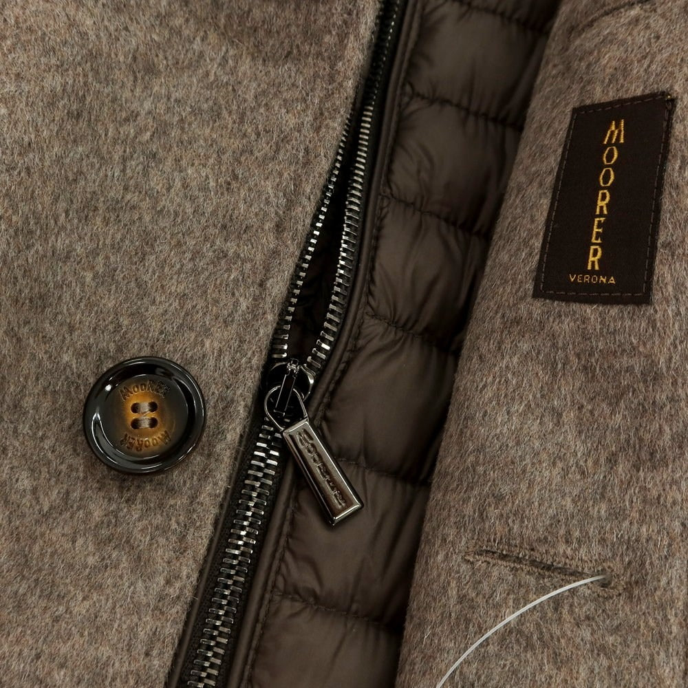 【中古】ムーレー MOORER HARRIS-LE ウールカシミヤ 2WAY チェスターフィールドコート グレージュ系【 46 】【 状態ランクA 】【 メンズ 】