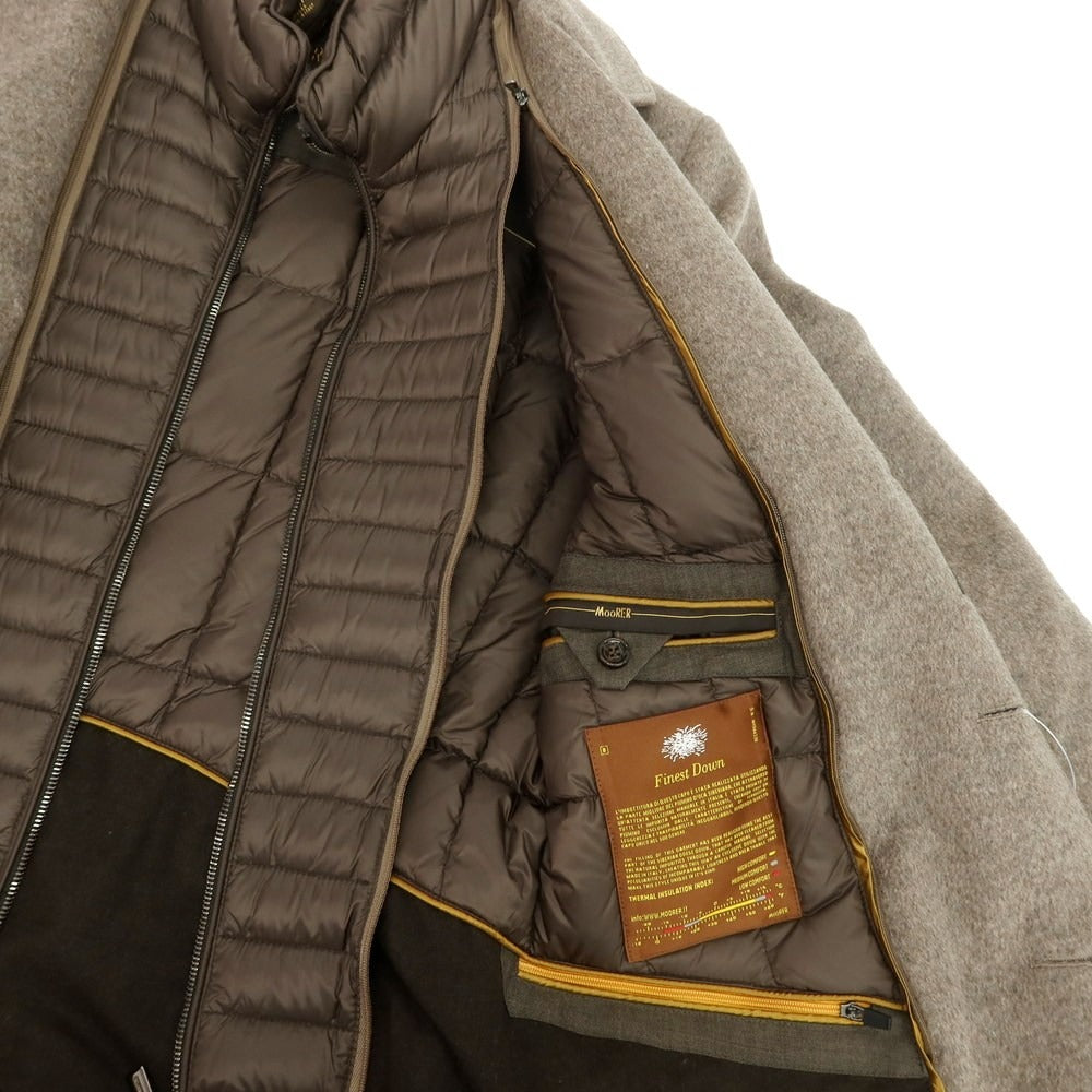 【中古】ムーレー MOORER HARRIS-LE ウールカシミヤ 2WAY チェスターフィールドコート グレージュ系【 46 】【 状態ランクA 】【 メンズ 】