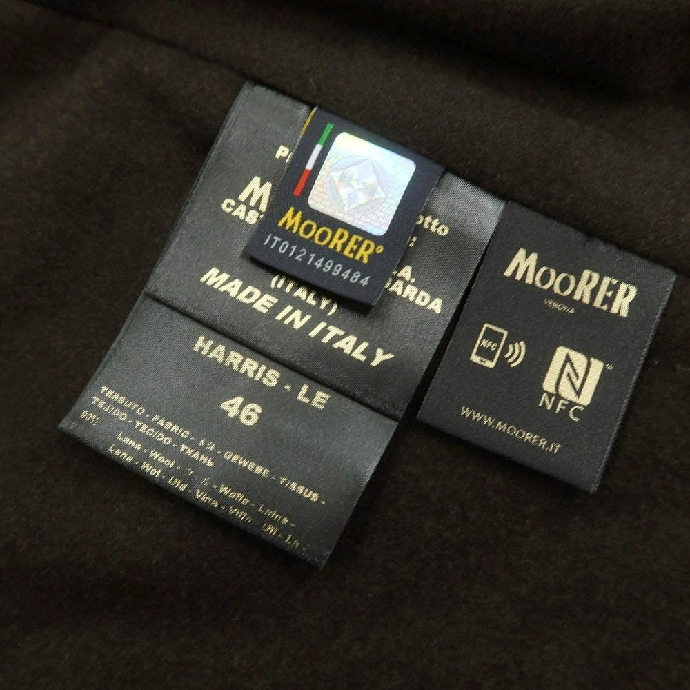 【中古】ムーレー MOORER HARRIS-LE ウールカシミヤ 2WAY チェスターフィールドコート グレージュ系【 46 】【 状態ランクA 】【 メンズ 】