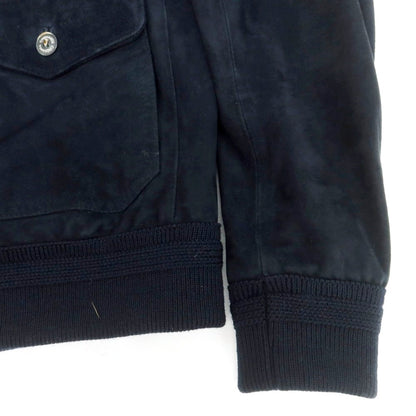 【中古】チンクアンタ Cinquanta ゴートスエード レザーブルゾン ダークネイビー【 50 】【 状態ランクA 】【 メンズ 】