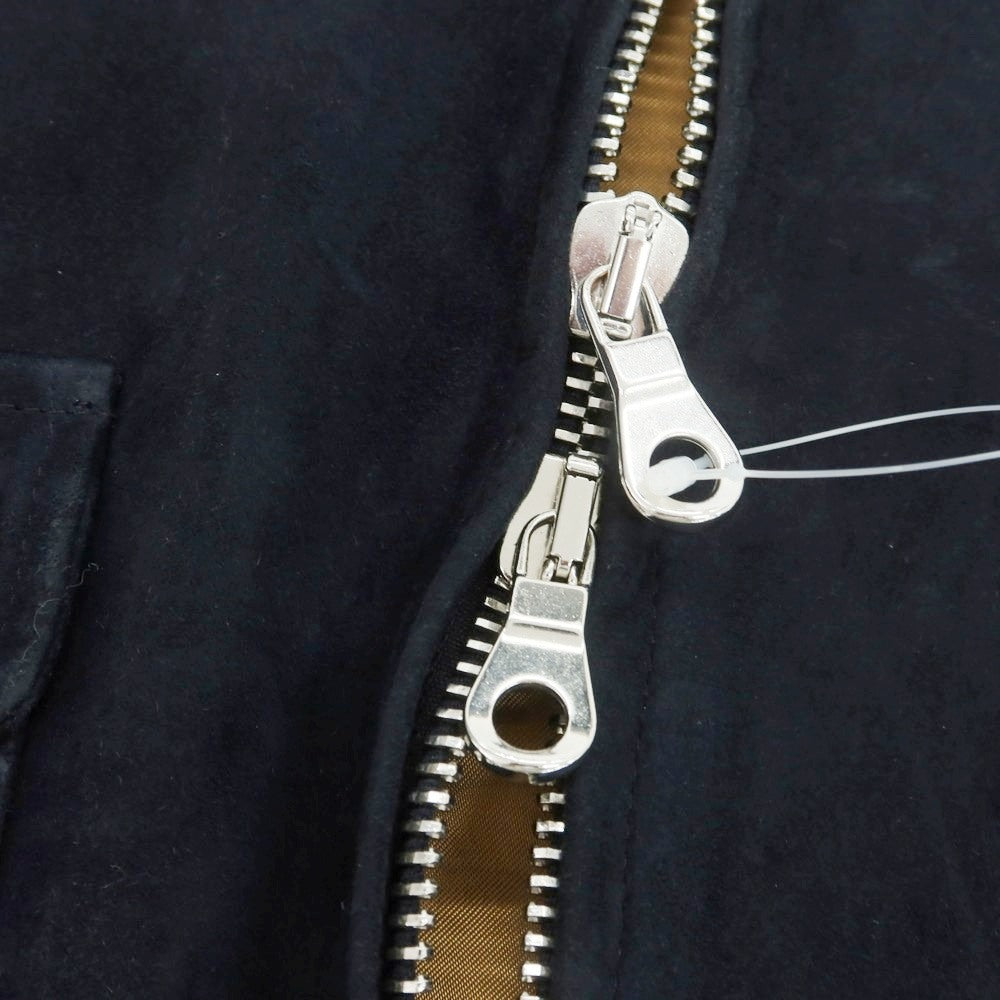 【中古】チンクアンタ Cinquanta ゴートスエード レザーブルゾン ダークネイビー【 50 】【 状態ランクA 】【 メンズ 】