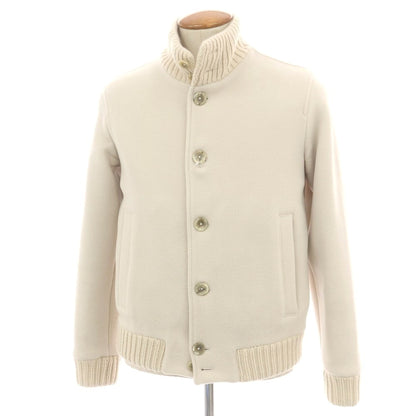 【中古】ヘルノ Herno ウール ヘリンボーン カットパイル スタンドカラー ブルゾン ライトベージュ【 46 】【 状態ランクA 】【 メンズ 】