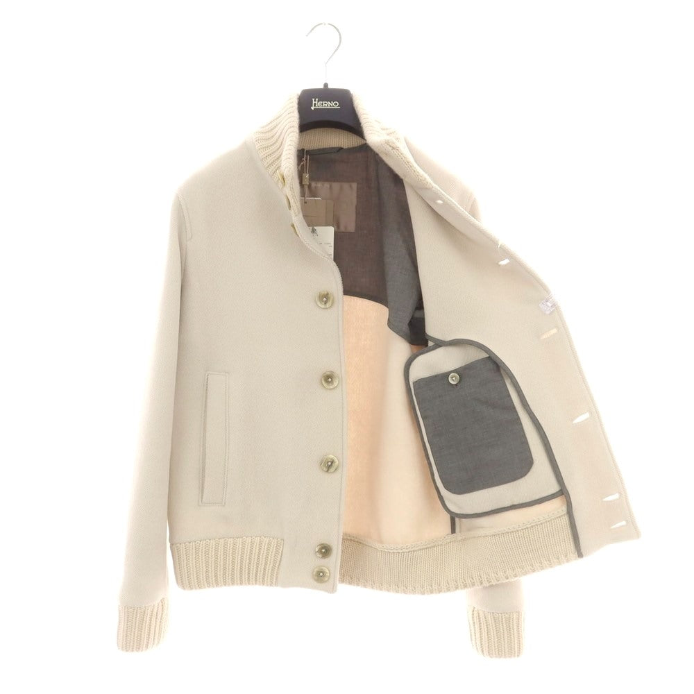 【中古】ヘルノ Herno ウール ヘリンボーン カットパイル スタンドカラー ブルゾン ライトベージュ【 46 】【 状態ランクA 】【 メンズ 】