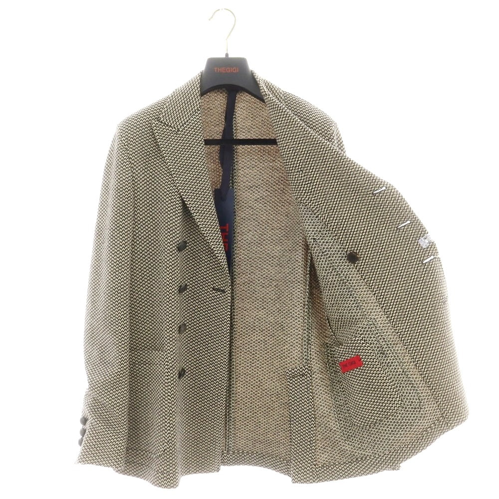 【中古】ザ ジジ THE GIGI ウールコットンジャージー カジュアルジャケット クリームxブラック【 48 】【 状態ランクA 】【 メンズ 】