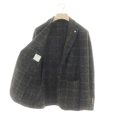 【中古】エルビーエム1911 L.B.M.1911 アクリルウール チェック カジュアルジャケット グレーxブラウン【 48 】【 状態ランクA 】【 メンズ 】