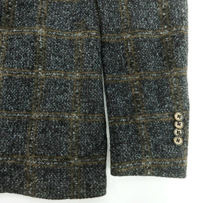 【中古】エルビーエム1911 L.B.M.1911 アクリルウール チェック カジュアルジャケット グレーxブラウン【 48 】【 状態ランクA 】【 メンズ 】