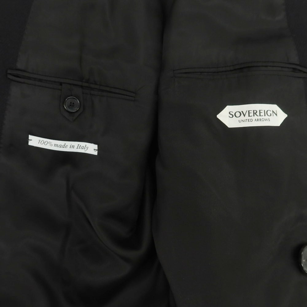 【中古】カルーゾ CARUSO SOVEREIGN別注 ツイルウール ダブルブレストコート ブラック【 表記なし（L位） 】【 状態ランクA 】【 メンズ 】