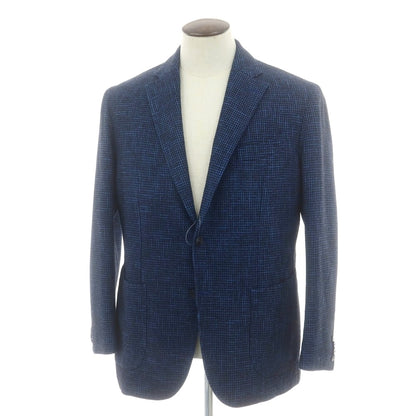 【中古】エルビーエム1911 L.B.M.1911 コットンウール ハウンドトゥース テーラードジャケット ブルーxブラック【 54 】【 状態ランクB 】【 メンズ 】