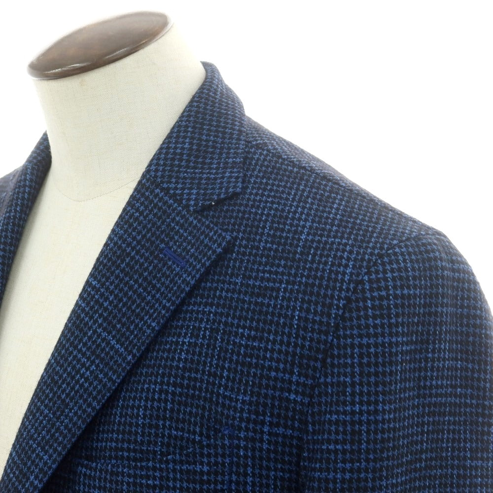【中古】エルビーエム1911 L.B.M.1911 コットンウール ハウンドトゥース テーラードジャケット ブルーxブラック【 54 】【 状態ランクB 】【 メンズ 】