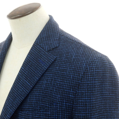 【中古】エルビーエム1911 L.B.M.1911 コットンウール ハウンドトゥース テーラードジャケット ブルーxブラック【 54 】【 状態ランクB 】【 メンズ 】
