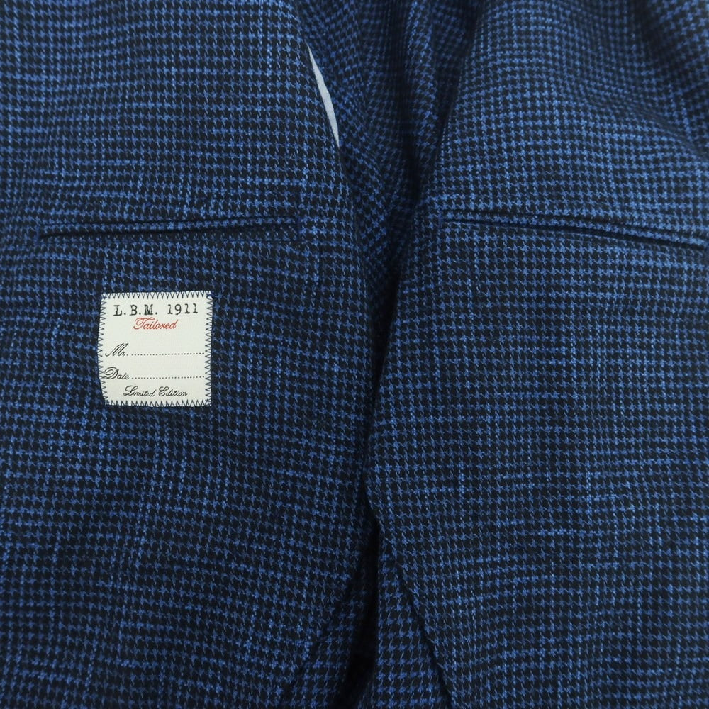 【中古】エルビーエム1911 L.B.M.1911 コットンウール ハウンドトゥース テーラードジャケット ブルーxブラック【 54 】【 状態ランクB 】【 メンズ 】