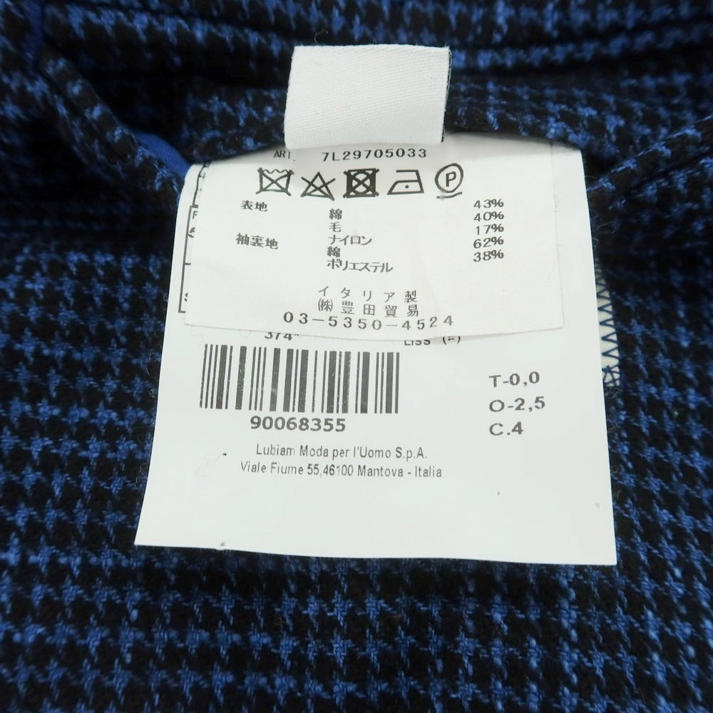 【中古】エルビーエム1911 L.B.M.1911 コットンウール ハウンドトゥース テーラードジャケット ブルーxブラック【 54 】【 状態ランクB 】【 メンズ 】