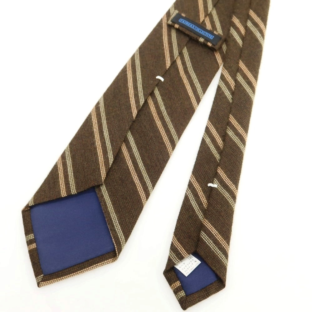 【中古】フェアファクス FAIRFAX レーヨンシルク ストライプ柄ネクタイ ダークブラウンxベージュ【 状態ランクB 】【 メンズ 】 [CPD]