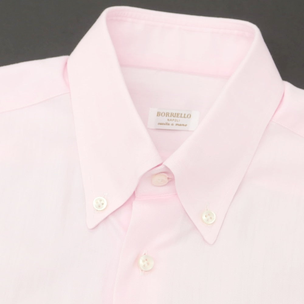 【中古】ボリエッロ BORRIELLO コットン系 ボタンダウン ドレスシャツ ピンク【 サイズ37 】【 状態ランクB 】【 メンズ 】 [APD]