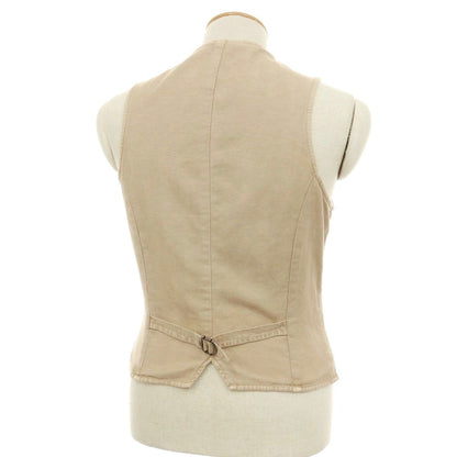 【中古】エルビーエム1911 L.B.M.1911 リネンコットン ヘリンボーン ダブル カジュアル系ジレ ベスト ベージュ【サイズ44 R】【 状態ランクB 】【 メンズ 】