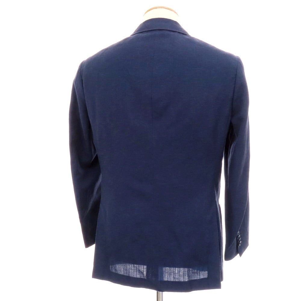 【中古】グジ guji ウールリネン 3B テーラードジャケット ネイビー【 44 】【 状態ランクC 】【 メンズ 】