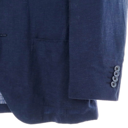 【中古】グジ guji ウールリネン 3B テーラードジャケット ネイビー【 44 】【 状態ランクC 】【 メンズ 】
