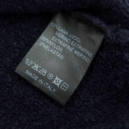 【中古】ロベルトコリーナ ROBERTO COLLINA ウールナイロン クルーネック プルオーバーニット ネイビー【 表記なし（M位） 】【 状態ランクB 】【 メンズ 】