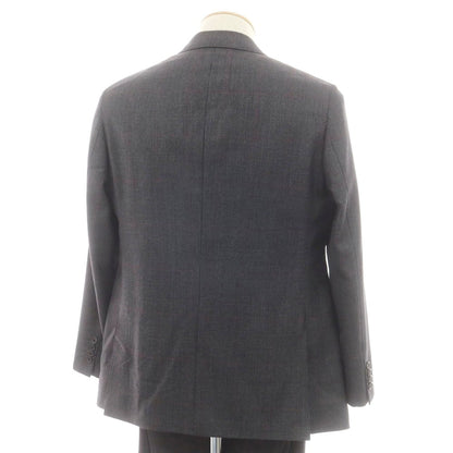 【中古】ダーバン D’URBAN ウール チェック 2つボタンスーツ ダークグレーxレッド【 AB4 】【 状態ランクC 】【 メンズ 】